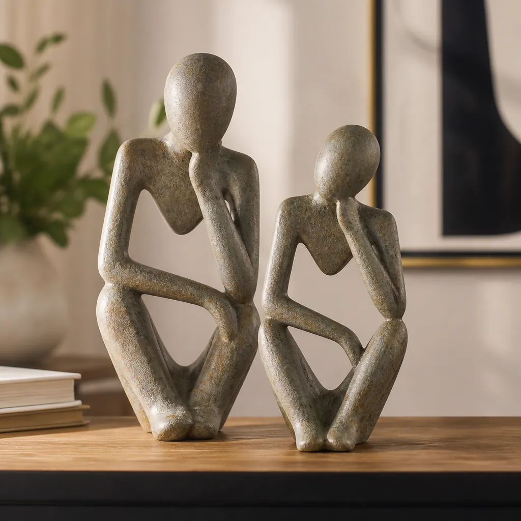 Abstract Thought Thinker Accent Resin displayed prominently showing the intricate abstract design and premium resin finish