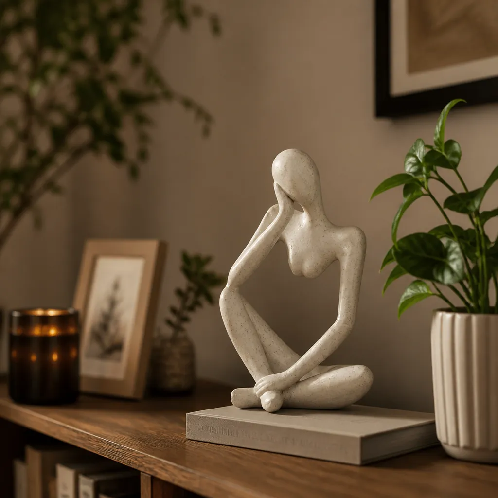 Lifestyle shot showing the accent piece in a styled home environment with decorative elements